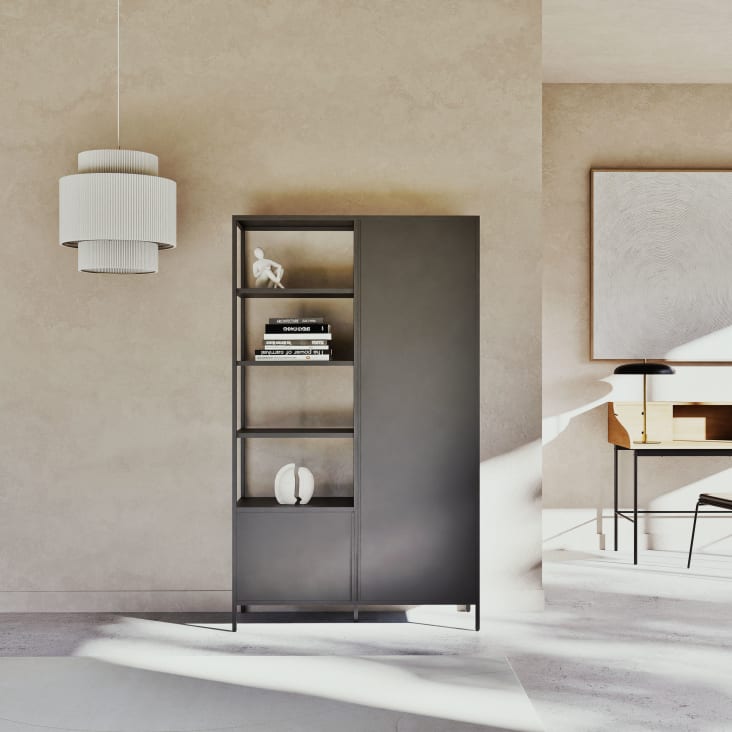 Maisons du Monde Watkin - Librería de metal negro de 2 puertas Rebajas top