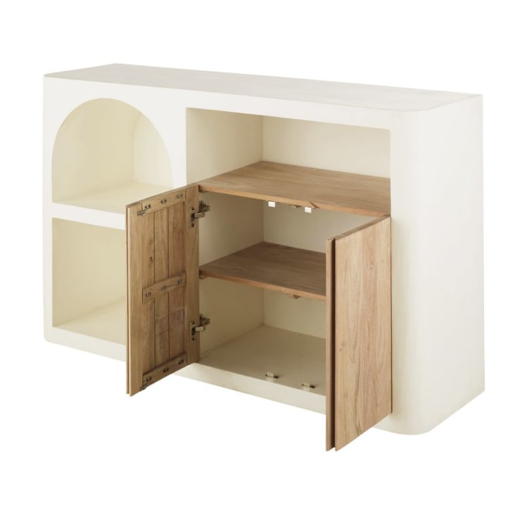 Maisons du Monde Sartene - Librería baja color crema con 2puertas y 1hueco Envío gratis