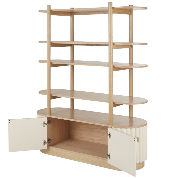 Maisons du Monde Caldera - Biblioteca con 2 puertas bicolor de troncos de madera Oferta especial