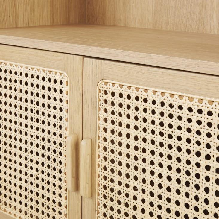 Maisons du Monde Canopy - Estantería de madera de 2 puertas y 3 nichos de caña de ratán Envío gratis
