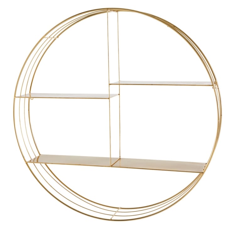Maisons du Monde YOKO - Estantería de pared redonda de metal dorado Solo queda un día