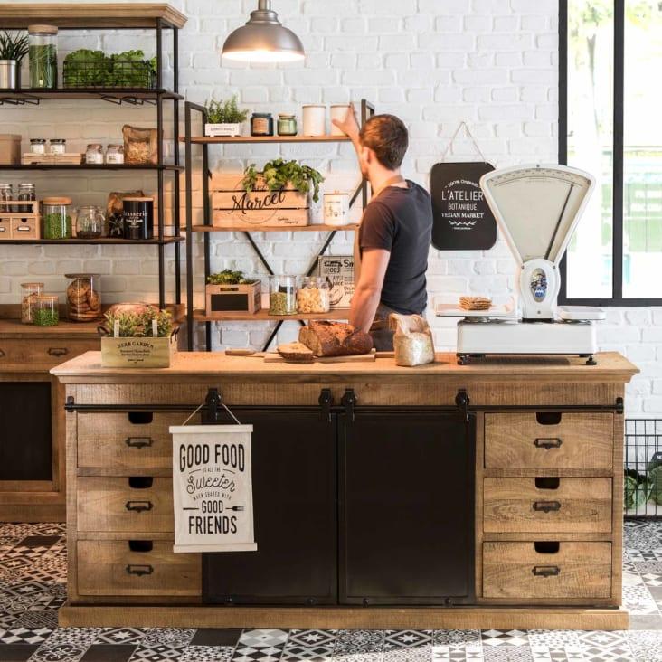 Maisons du Monde Staten - Estantería industrial de abeto y metal gris antracita Grandes descuentos