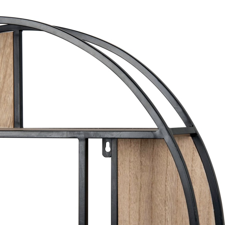 Maisons du Monde JOSHUA - Estantería redonda de metal color negro y marrón Tienda de fábrica