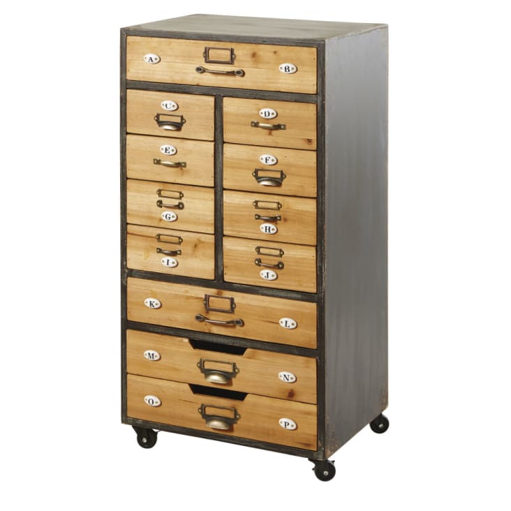 Maisons du Monde HAROLD - Mueble organizativo de 12 cajones con ruedas Limitado a 3 días