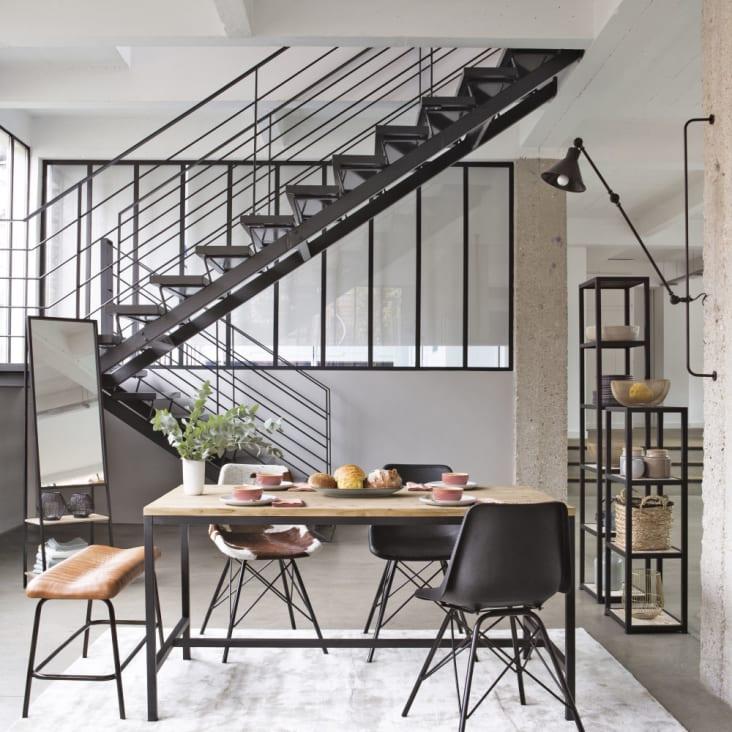 Maisons du Monde Long Island - Estantería industrial de abeto macizo blanco y metal Ahorra y exporta