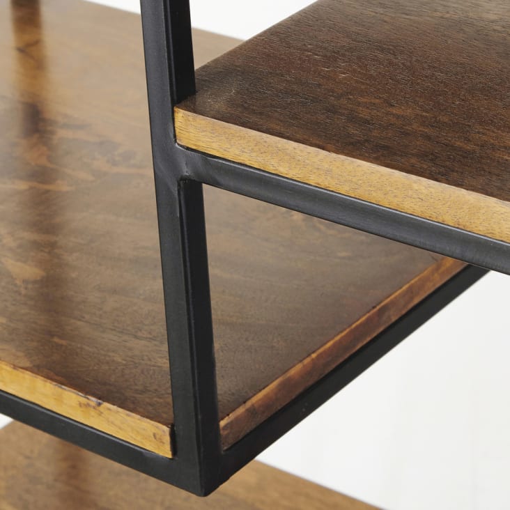 Maisons du Monde Segment - Estantería industrial de metal negro mate y mango Última moda