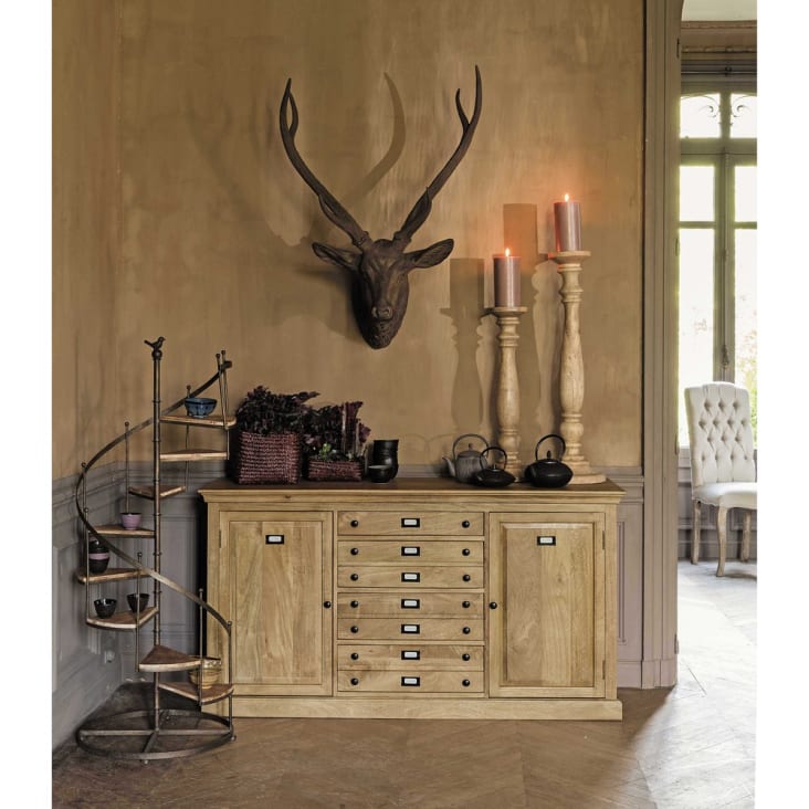 Maisons du Monde Castellane - Estantería escalera de abeto y metal con efecto óxido Ofertas de temporada