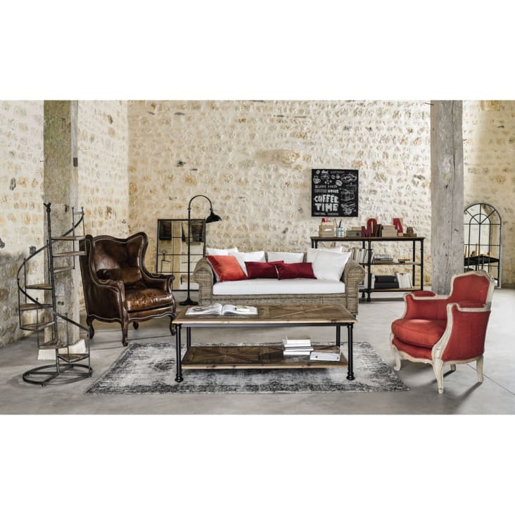 Maisons du Monde Castellane - Estantería escalera de abeto y metal con efecto óxido Ofertas de temporada