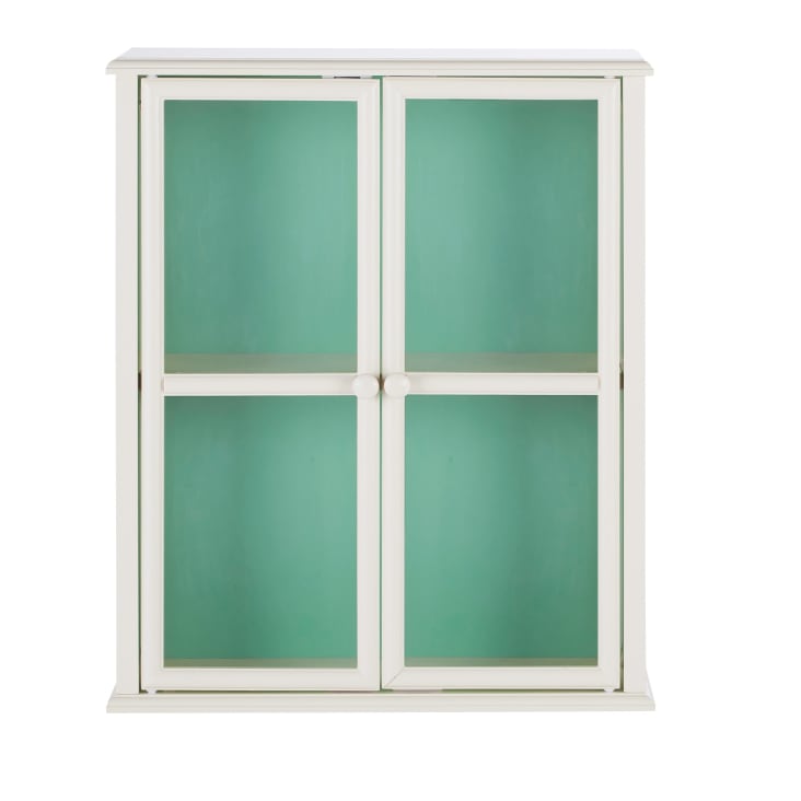 Maisons du Monde CAMILA - Estantería de pared blanca con 2 puertas de acrílico