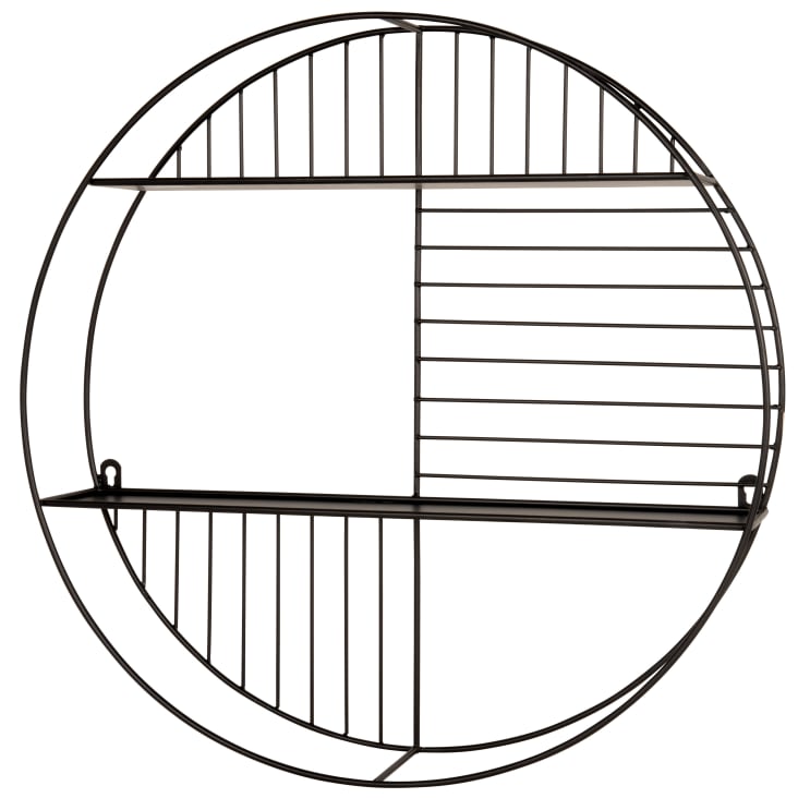 Maisons du Monde TERRENCE - Estantería de pared redonda de metal negro Rebajas de fin de temporada