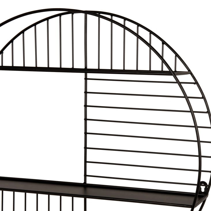 Maisons du Monde TERRENCE - Estantería de pared redonda de metal negro Rebajas de fin de temporada