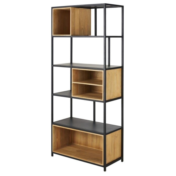 Maisons du Monde Wayampi - Estantería de madera de mango macizo y metal negro 2025