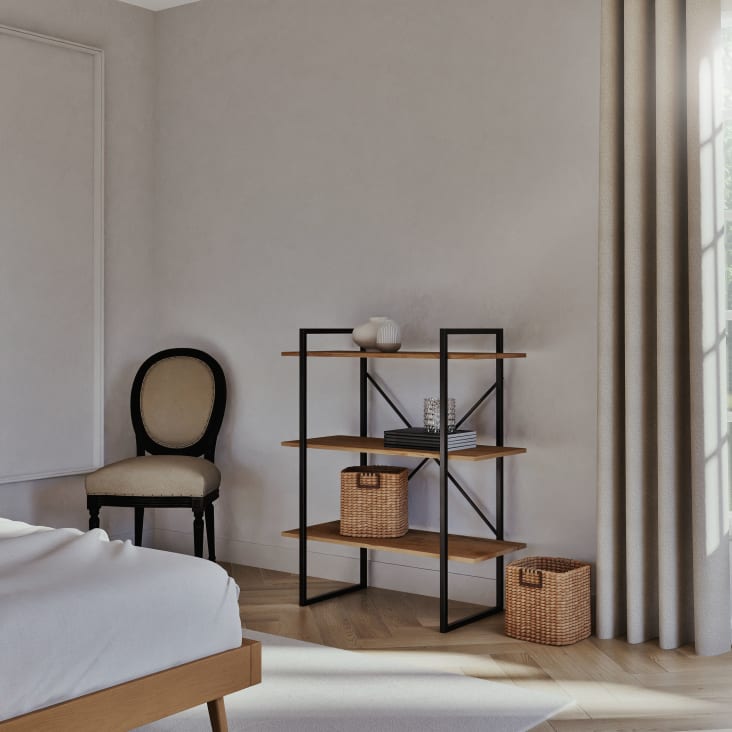 Maisons du Monde Staten - Estantería industrial en abeto macizo y metal negro Outlet