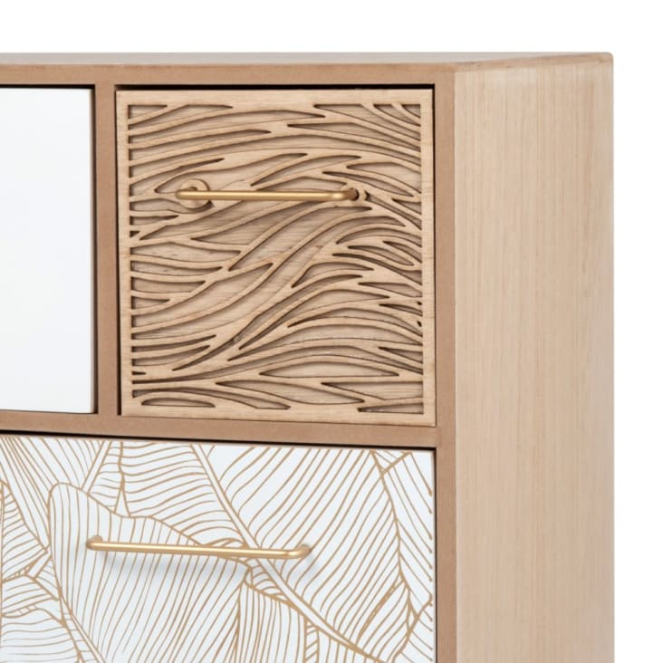 Maisons du Monde FOLIAGE - Pequeño mueble de almacenaje de 5 cajones con motivos decorativos En oferta