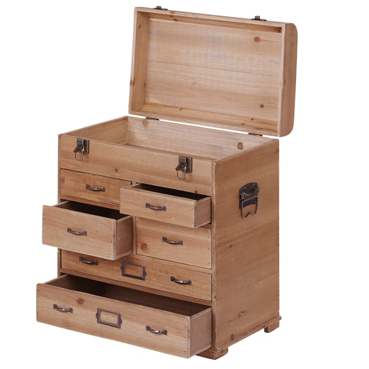 Maisons du Monde MARTIGUES - Pequeño mueble baúl con 6 cajones de abeto Descuento
