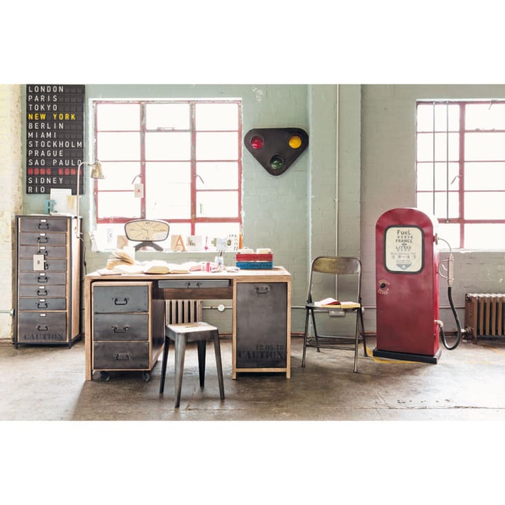 Maisons du Monde Californie - Bomba de combustible decorativa de metal rojo An. 51 cm CALIFORNIE Liquidación