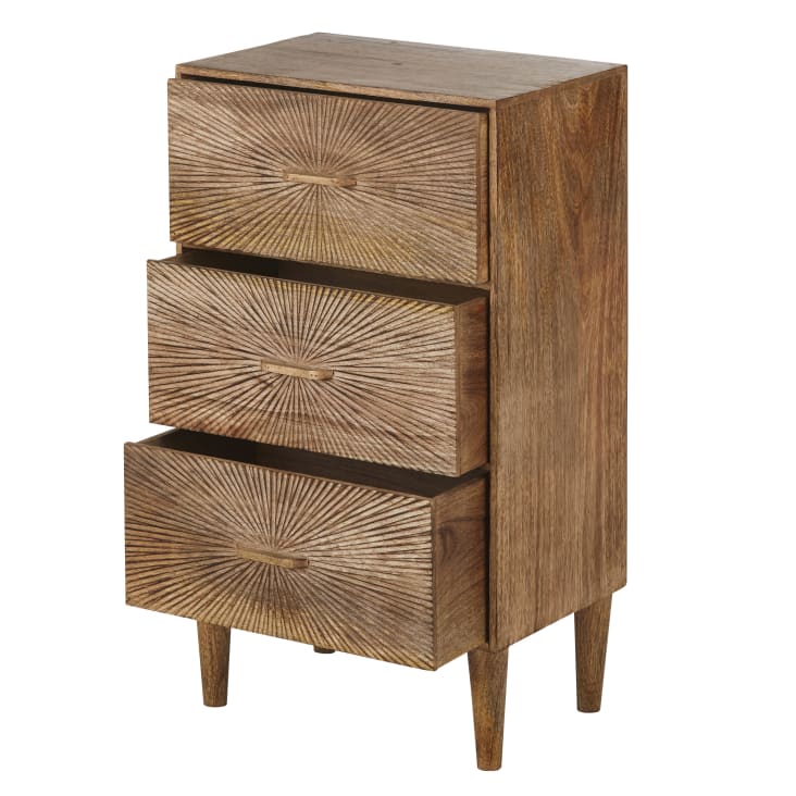 Maisons du Monde LOUISON - Cajonera pequeña marrón con 3 cajones Mejor oferta