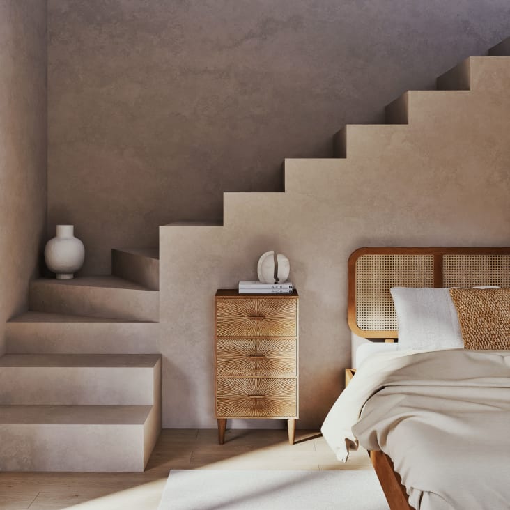 Maisons du Monde LOUISON - Cajonera pequeña marrón con 3 cajones Mejor oferta