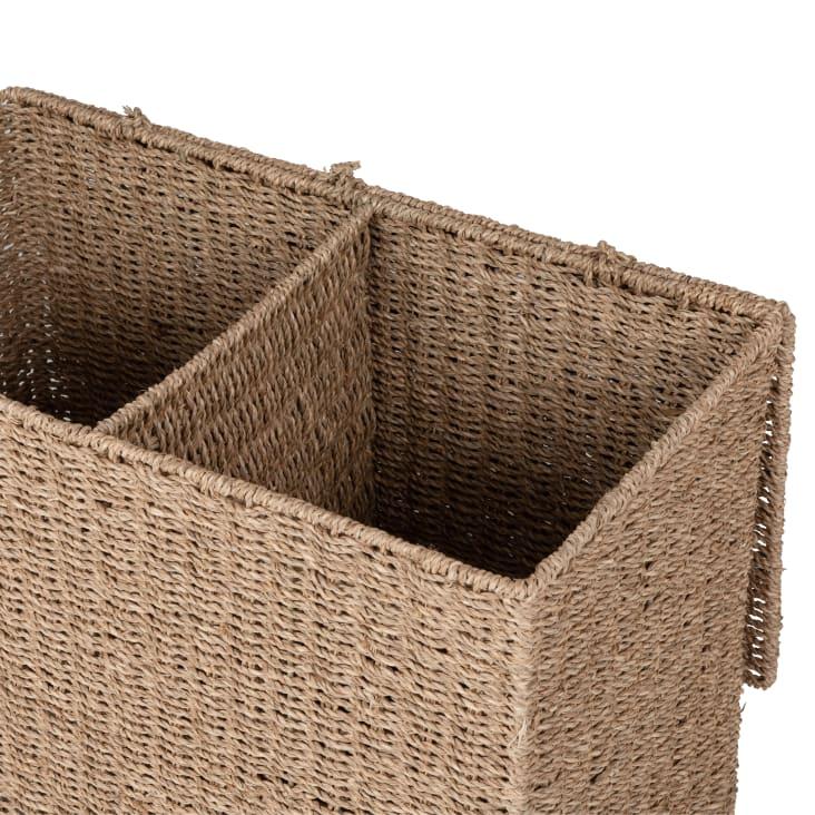 Maisons du Monde USSEL - Baúl de junco de mar trenzado y metal reciclado ÚLTIMAS EDICIONES