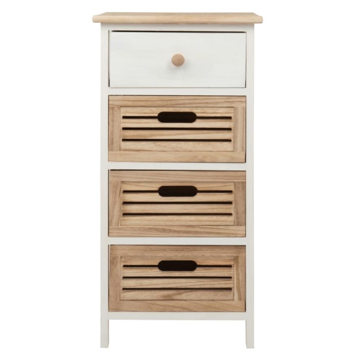 Maisons du Monde ELEONORE - Cajonera de 4 cajones de paulonia