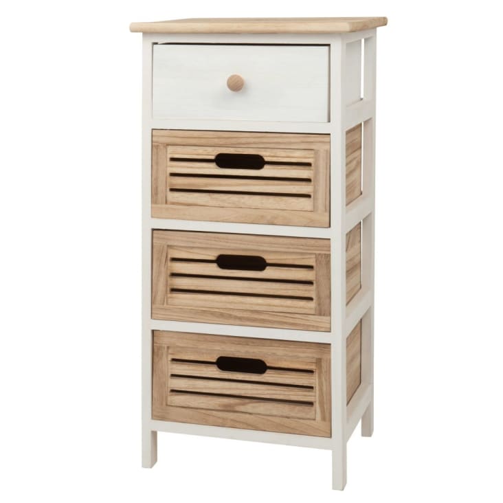 Maisons du Monde ELEONORE - Cajonera de 4 cajones de paulonia Últimos 2 días