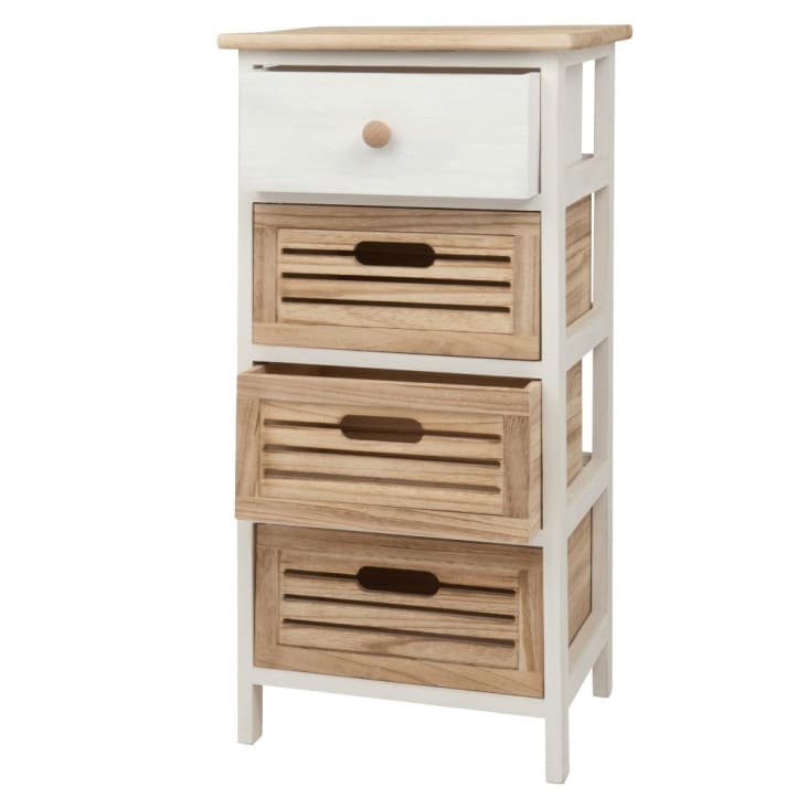 Maisons du Monde ELEONORE - Cajonera de 4 cajones de paulonia Últimos 2 días