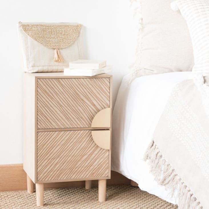 Maisons du Monde TANGER - Pequeño mueble de almacenaje con 2 cajones tallados Solo hoy