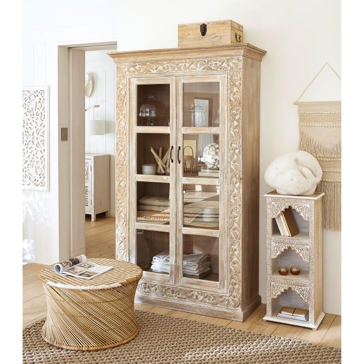 Maisons du Monde Repisa de mango esculpido y blanqueado Liquidación