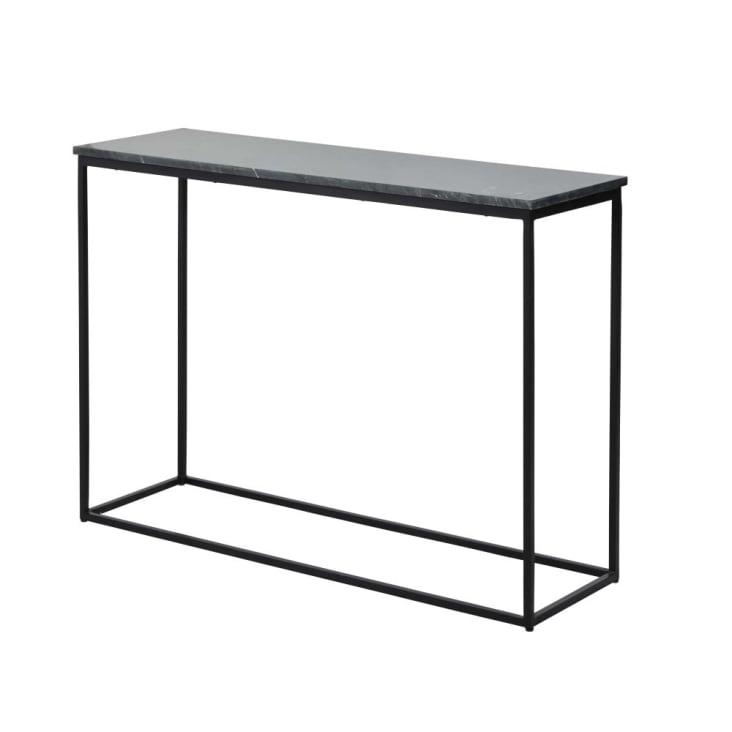 Maisons du Monde Marble - Consola de mármol y metal negro Ahorra y exporta