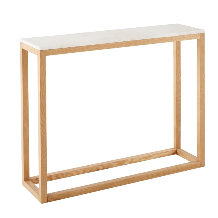 Maisons du Monde Marlow - Consola de mármol blanca y roble macizo En oferta
