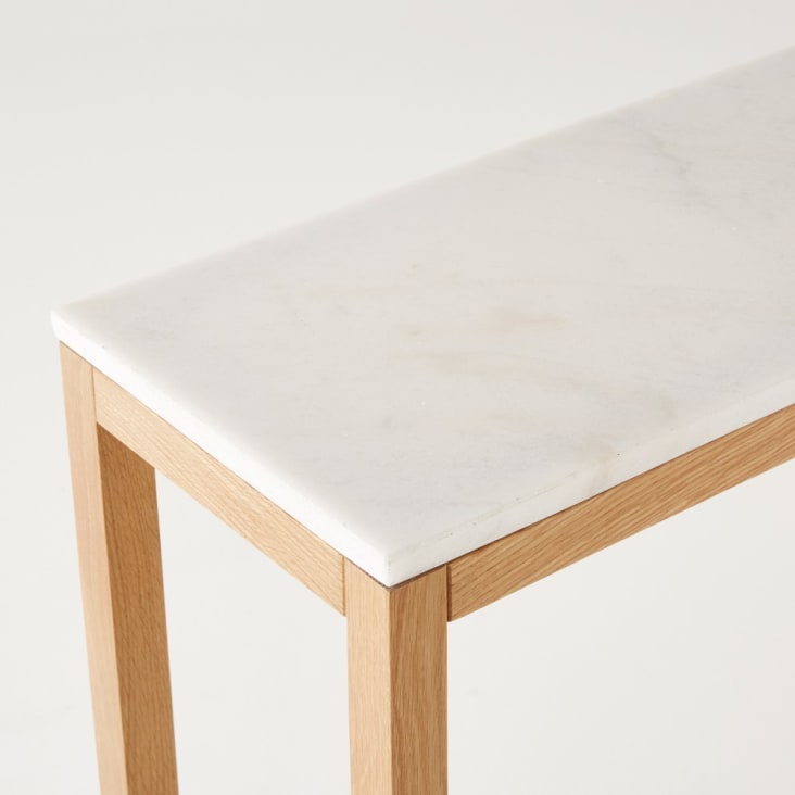 Maisons du Monde Marlow - Consola de mármol blanca y roble macizo En oferta