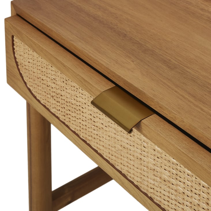 Maisons du Monde Tarifa - Consola con 2 cajones color avellana de ratán trenzado Oferta exclusiva