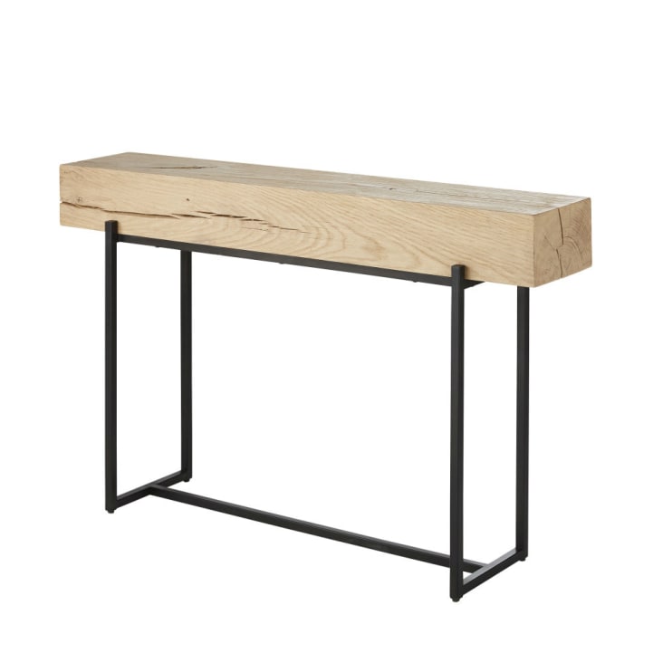 Maisons du Monde Magnus - Consola de roble y metal negro Descuento por venta flash
