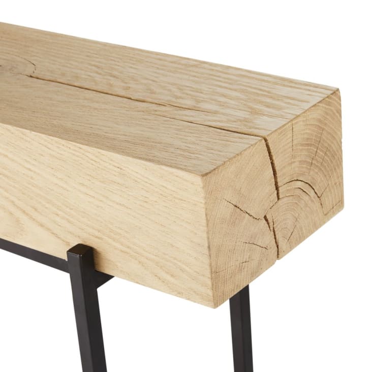 Maisons du Monde Magnus - Consola de roble y metal negro Descuento por venta flash