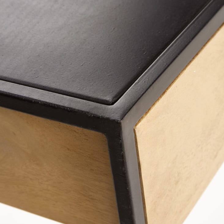 Maisons du Monde Wayampi - Consola con 2 cajones de metal negro y mango macizo Ofertas especiales