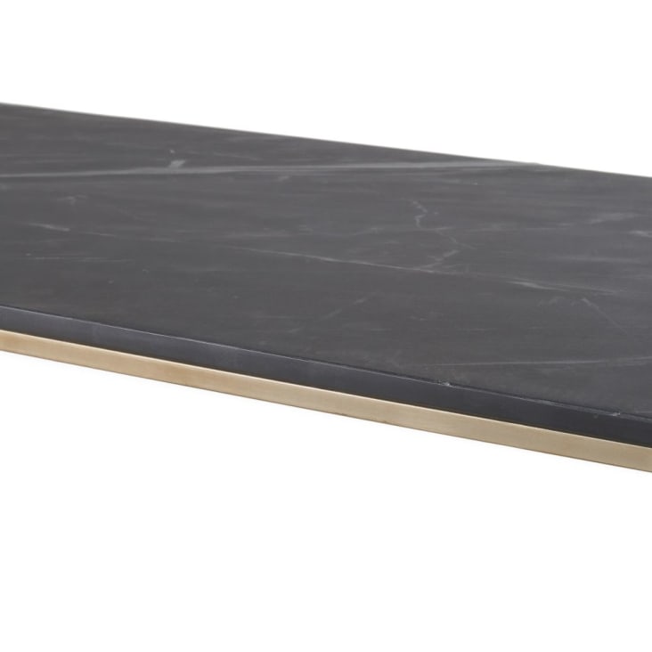 Maisons du Monde Marble - Consola de mármol negro y metal en color latón Rebajas de fin de temporada