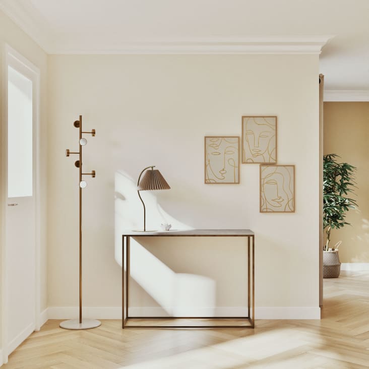 Maisons du Monde Marble - Consola de mármol blanco y metal color latón Precio ultrabajo