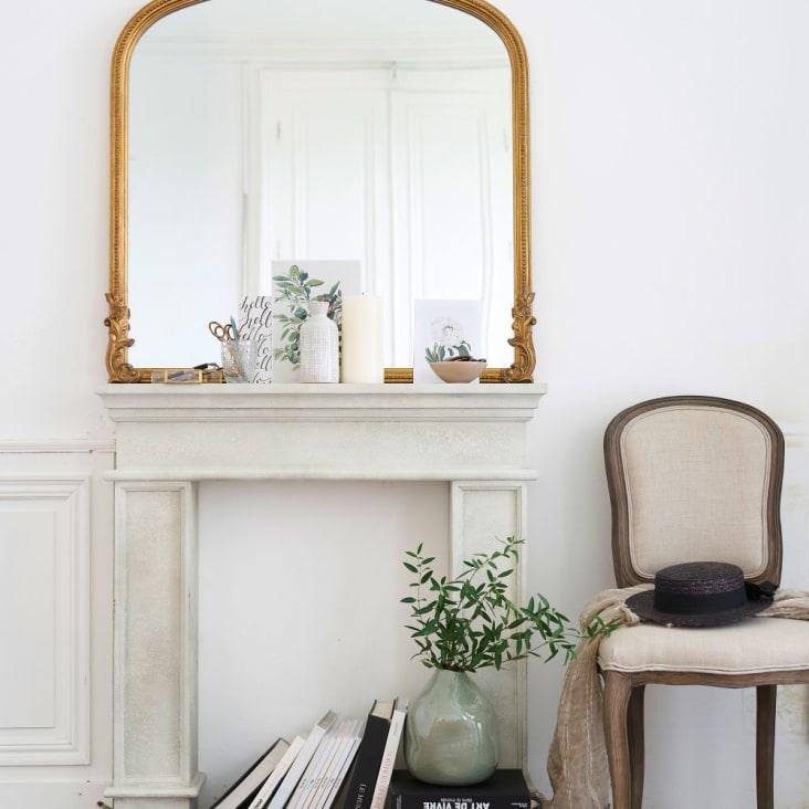 Maisons du Monde Antika - Repisa de chimenea de abeto blanco roto patinado Devoluciones gratuitas