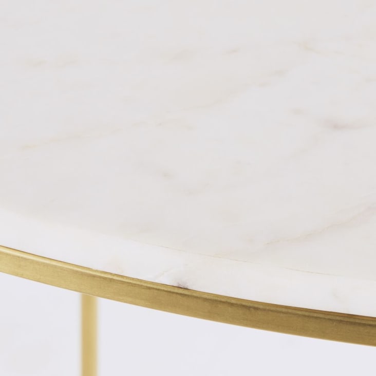 Maisons du Monde Midtown - Consola redondeada de metal color latón y mármol blanco 2025