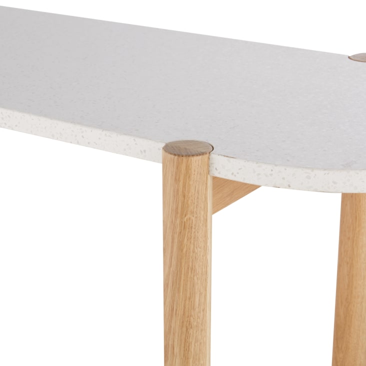 Maisons du Monde Polari - Consola de madera y terrazo blanco y madera clara Outlet
