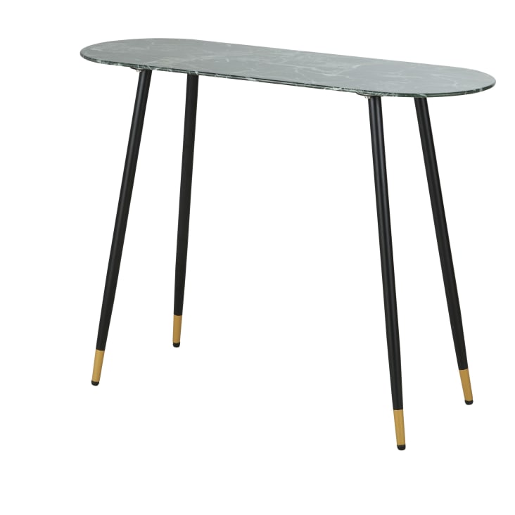 Maisons du Monde Phea - Consola de cristal verde y metal negro y dorado Outlet online