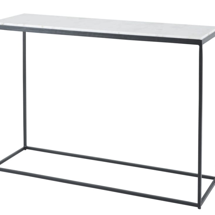 Maisons du Monde Marble - Consola de mármol blanco y metal negro Rebajas