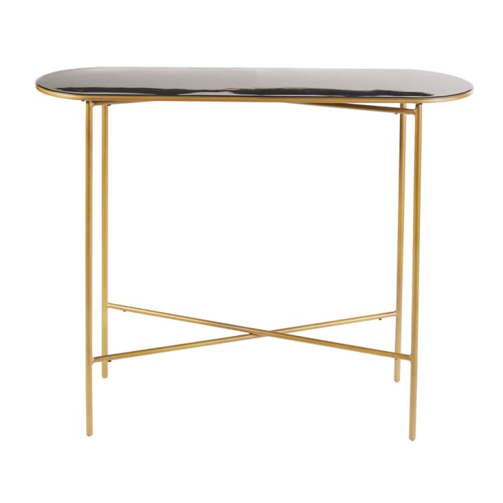 Maisons du Monde Maddie - Consola de metal dorado y negro
