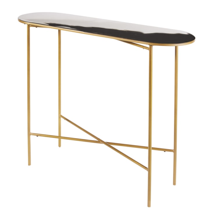 Maisons du Monde Maddie - Consola de metal dorado y negro Venta caliente
