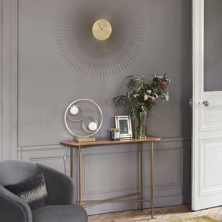 Maisons du Monde Maddie - Consola de metal dorado y negro Venta caliente