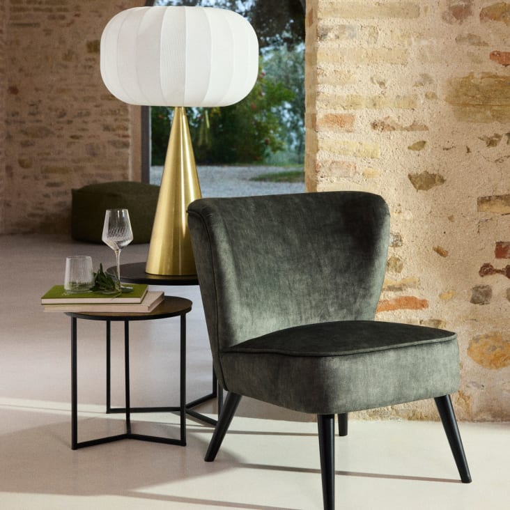 Maisons du Monde LHASSA - Mesas auxiliares de metal negro y dorado (x2) Gran oferta