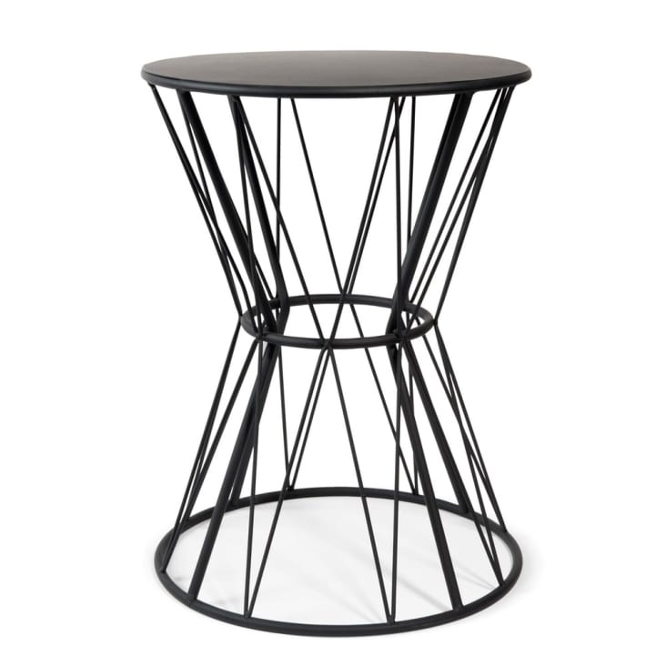 Maisons du Monde Grafik - Mesa auxiliar de metal negra