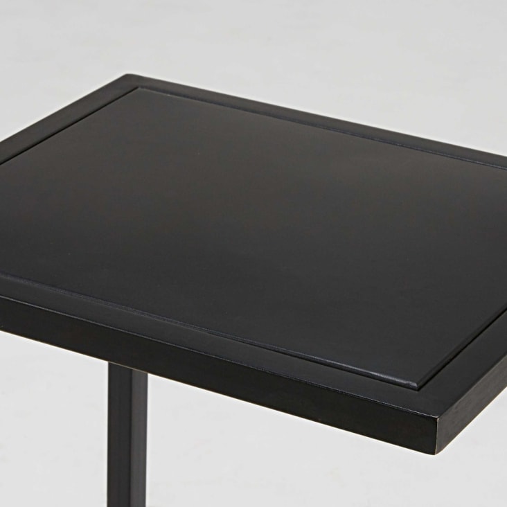 Maisons du Monde Edison - Mesa auxiliar industrial de metal negro Ventas relámpago