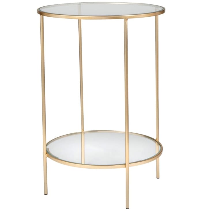 Maisons du Monde VALIA - Mesa auxiliar de cristal y metal dorado Descuento