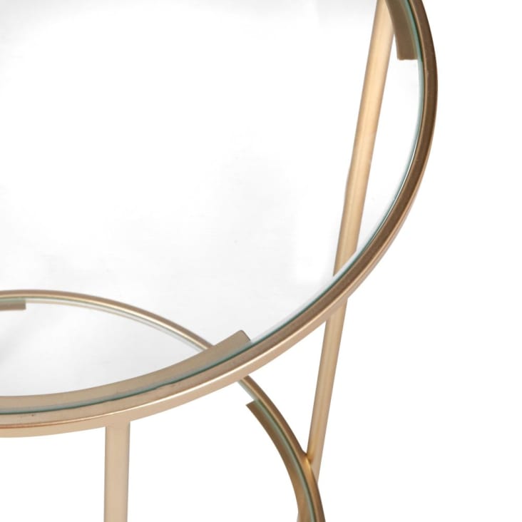 Maisons du Monde VALIA - Mesa auxiliar de cristal y metal dorado Descuento